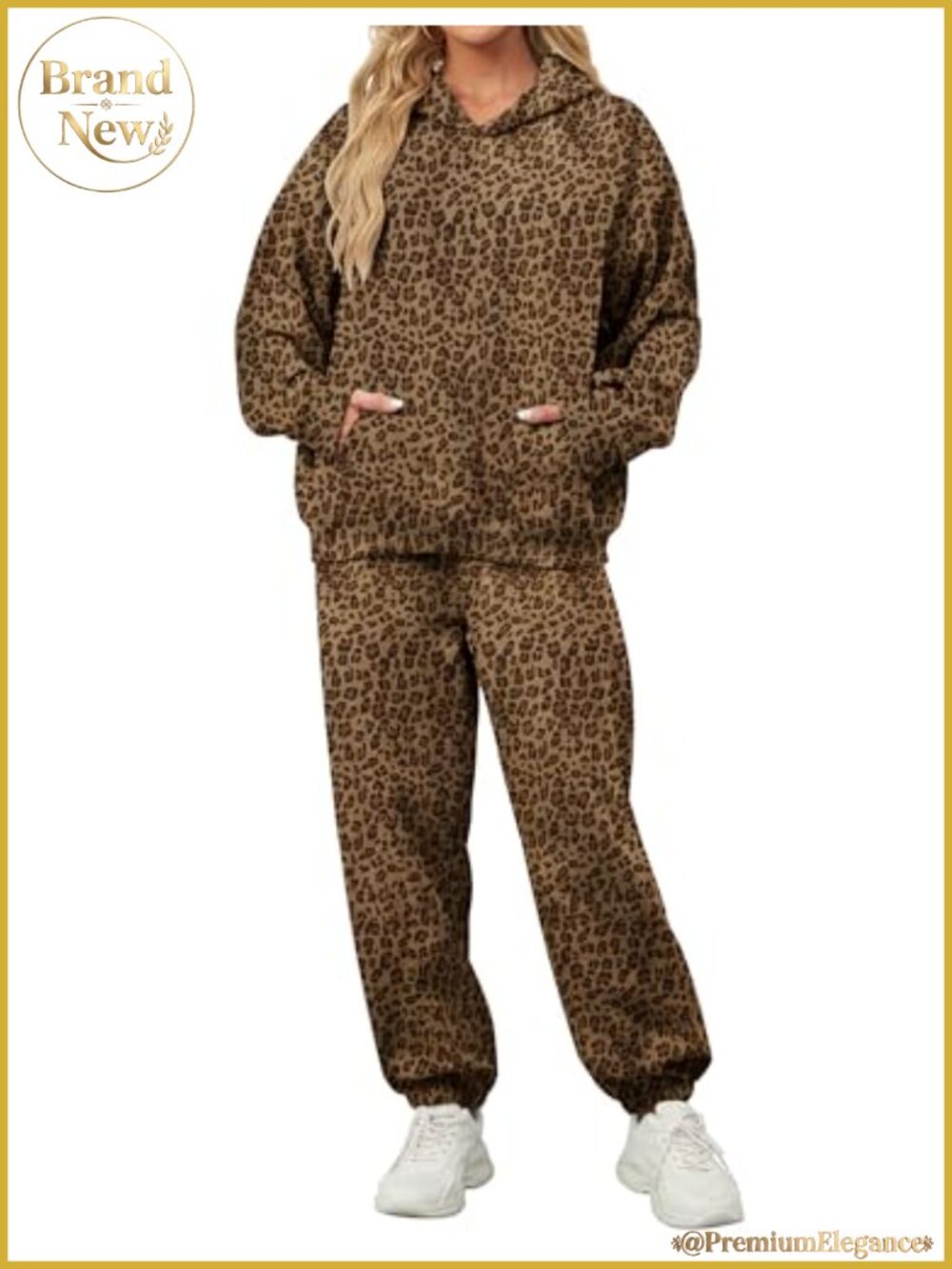 Oversized Cotton Blend Fleece Lined Hoodie and Sweatpants Lounge Set